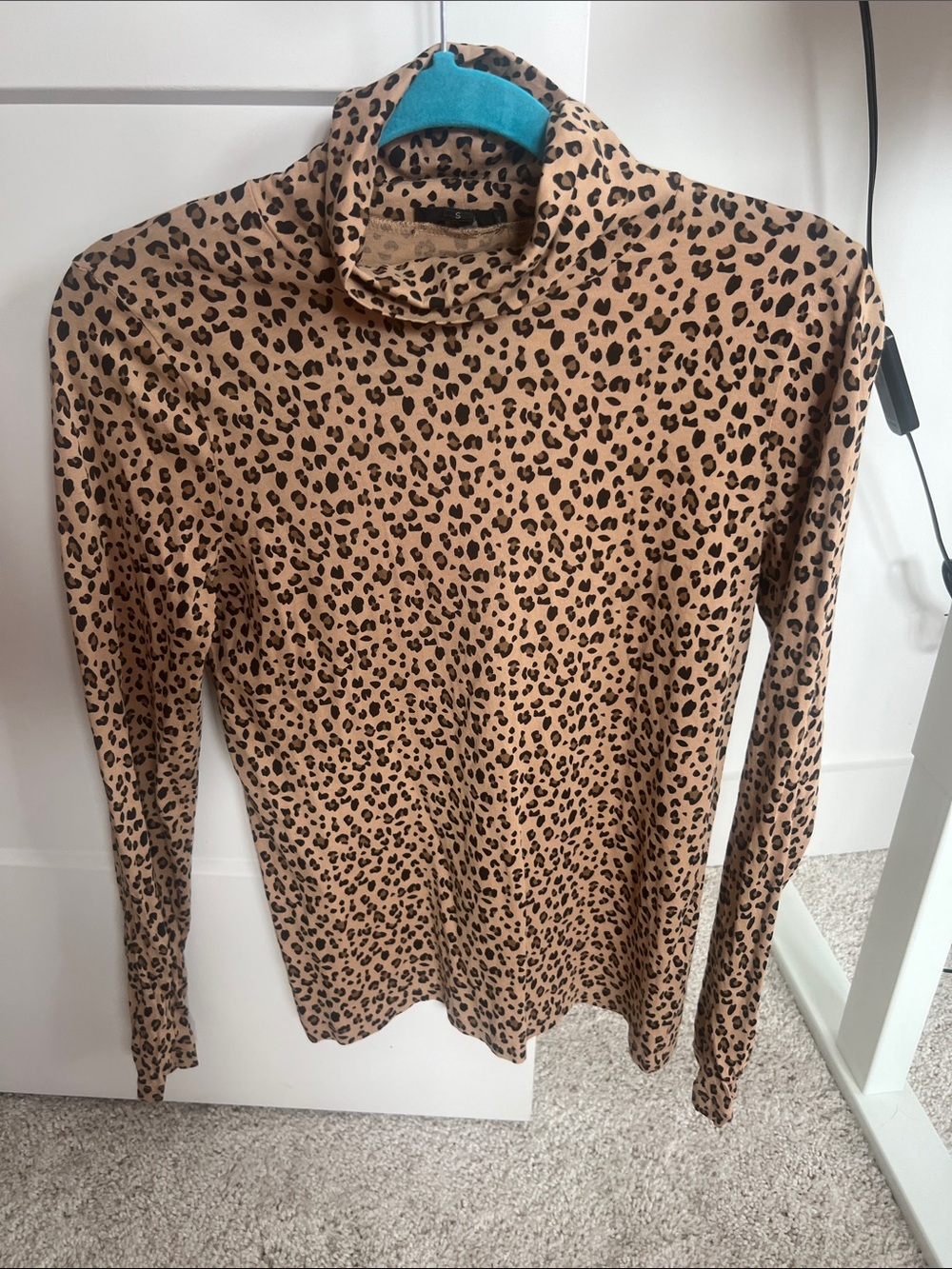J. Crew cotton leopard print turtleneck small